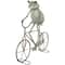 19.5" Frog on Bicycle Metal Garden Sculpture with Gold Accents